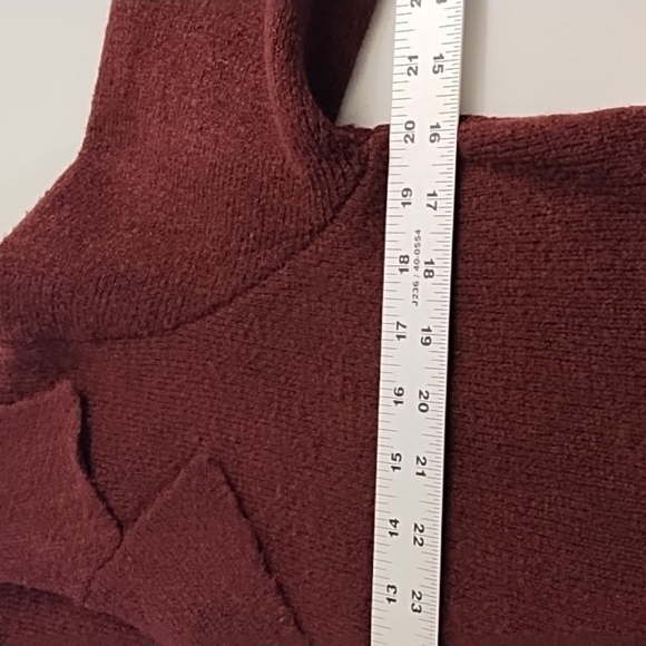 Burgundy Soft Open Front Button Detailed Long Cardigan Sweater Jacket - Picture 4 of 10